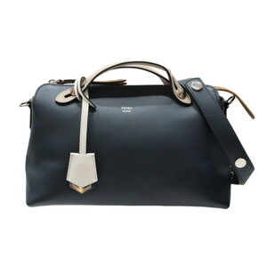 FENDI By the Way Leather Shoulder Bag Clutch Navy Blue Brown Beige Tan classic